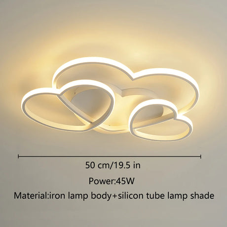 Light For Home Led Light For Bedroom Women Princess Heart Shape Ceiling Lights Lamp Dimmable For Wedding Girls Room Bedroom