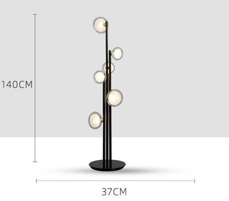  FLOOR LAMP Vintage glass ball floor lamp Vertical For Bedroom Room Decoration G9 Designer Black Nordic minimalist lamp