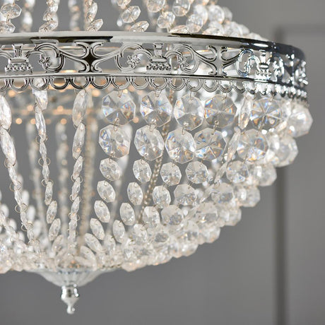 Premium Vintage Crystal Chandelier Ceiling Light Shade Drop Light Easy Fitting Charlotte Pendant Lampshade Without cord kit