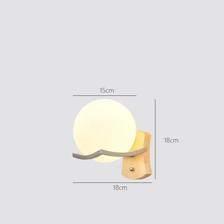 Japanese Decoration Wall Wood Lamp Glass Lampshade Bedroom Entrance Aisle Indoor Home Lights E27 LED Nordic Bedside Wall Light