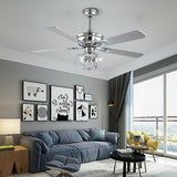 Reversible Blades Chandelier Ceiling Fan Lights 3 Speed Sets Pendant Lamp Remote Control for Living Room