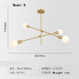 Nordic Minimalist Modern Wrought Iron Chandelier Creative Personality Magic Bean Living Room Dining Room Bedroom Line Chandelier