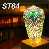 3D LED Light Bulb E27 220V ST64 G80 G95 G125 A60 Diamond Heart Decoration LED Lamp Bulb Holiday Lights Novelty Christmas Lamps