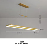Rectangular chandelier Aluminum LED deco design Nordic style lamp Acrylic for Indoor bedroom Kitchen Island gold chandelier