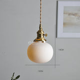 Nordic White Ceramic LED Pendant Lights Fixtures Knob Switch For Bedroom Dinning Living Room Modern Copper Hanging Lamp