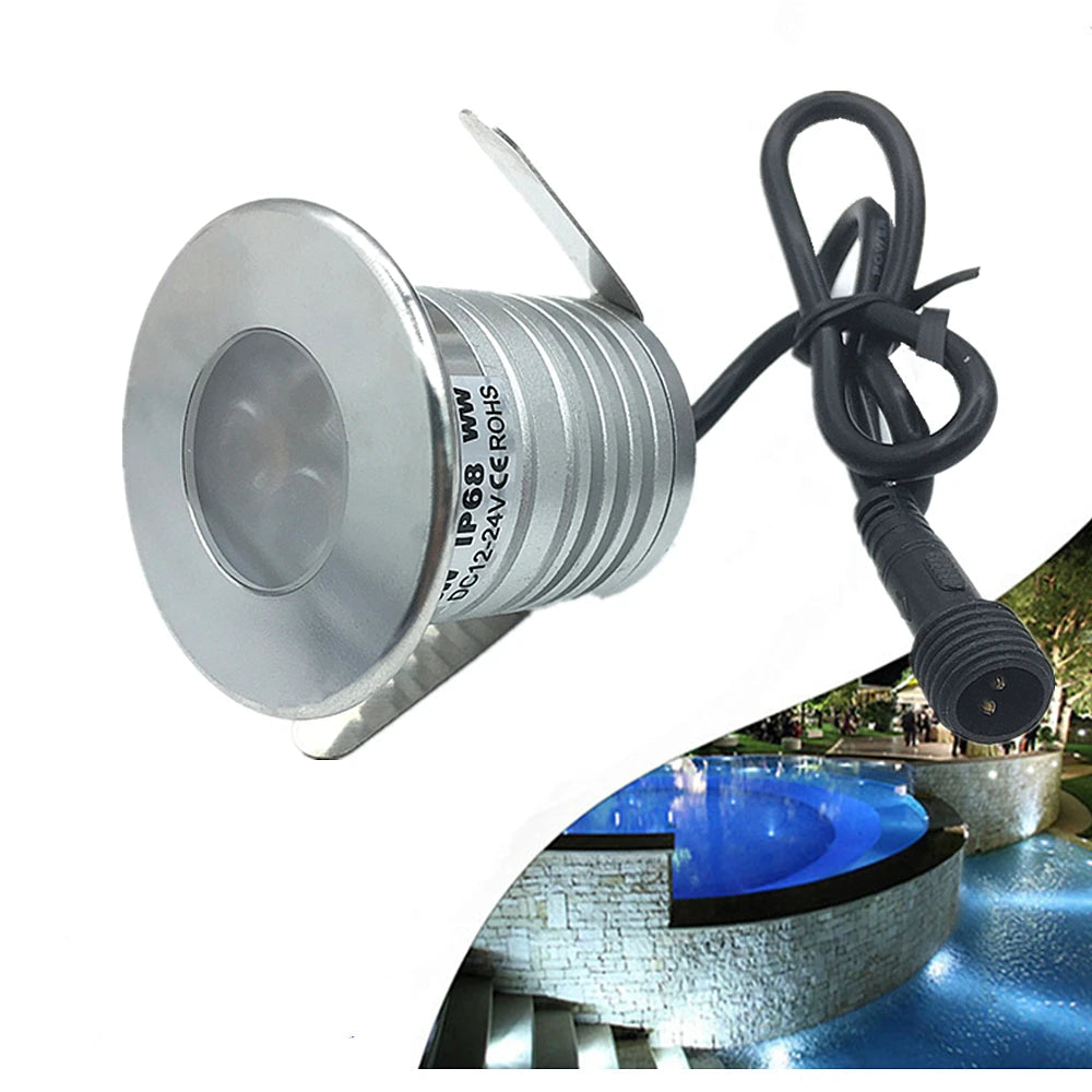 IP68 Waterproof 3W LED Underwater Light - 12V Submersible Spot Lamp
