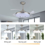 Modern Retractable Ceiling Fan Light CCT Dimmable LED Remote LED Chandelier