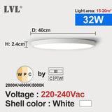 Modern LED Ceiling Light - Wood Grain & Gold 3-Color Home Lighting