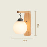 Japanese Decoration Wall Wood Lamp Glass Lampshade Bedroom Entrance Aisle Indoor Home Lights E27 LED Nordic Bedside Wall Light
