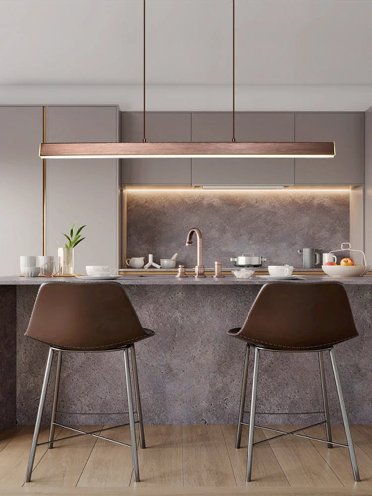 Modern Minimalist Coffee / Black LED Bar Chandelier Restaurant Hanging Lamp Office Lighting Nordic Living Room Bar Lights
