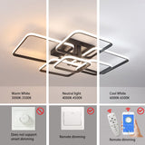 Modern Led Chandelier For Living Room Bedroom White/Black Rectangle Acrylic Aluminum kitchen Ceiling Chandeliers AC85-265