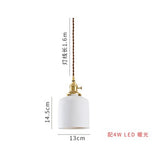 White Ceramic Brass Pendant Lights Fixtures Restaurant Bedroom Bedside Nordic Japanese Style Hanging Lamp LED Hanglampen