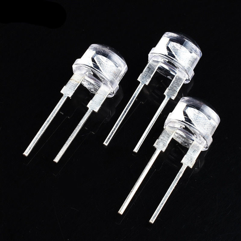 LED 8mm Straw Hat 20PCS 100PCS  Lamp Bead are White Cold Light 0.5W 0.75W  Big chips F8MM Hight Power Hat Light-emitting Diode