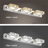 Square LED Mirror Light Bathroom Cosmetic room Round Crystal Wall Lamps 2-4head Stainless Steel indoor Lighting fixture