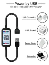 LED Strip Light Lamp 5050 RGB Music Lights TV Screen Backlight Waterproof Outdoor Lighting Neon Lights 5V+Remote Control + Adapter