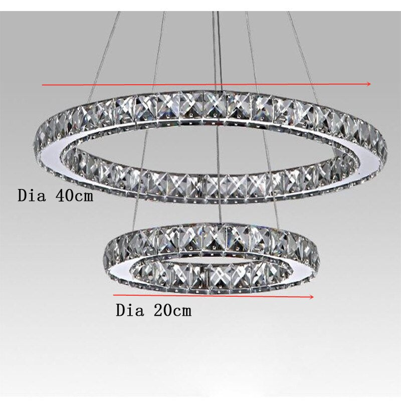 Luxury Large 5 Rings Led Round Crystal Chandelier light Spiral Pendant Lamp Modern Chandelier Light Fixtures Stair Hotel Lamp