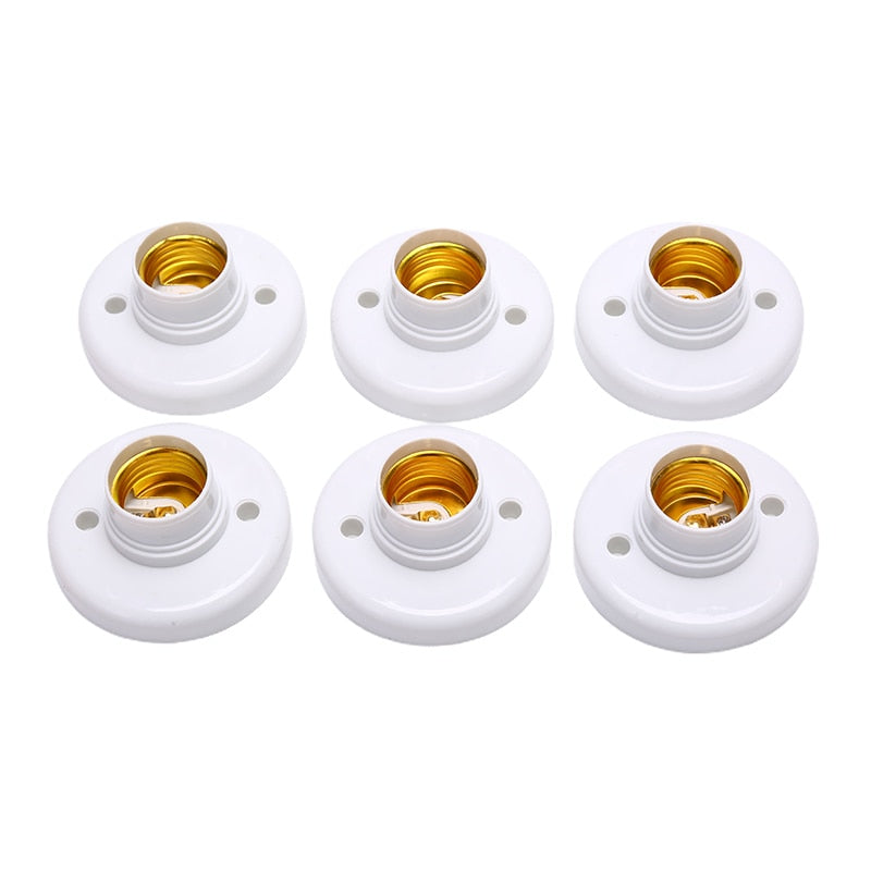 E27 Screw Cap Socket White Ceiling Light Lamp 6pcs/lot Bulb Fixing Base Stand Light Bulb Holder