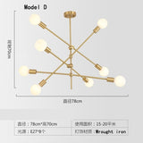 Nordic Minimalist Modern Wrought Iron Chandelier Creative Personality Magic Bean Living Room Dining Room Bedroom Line Chandelier