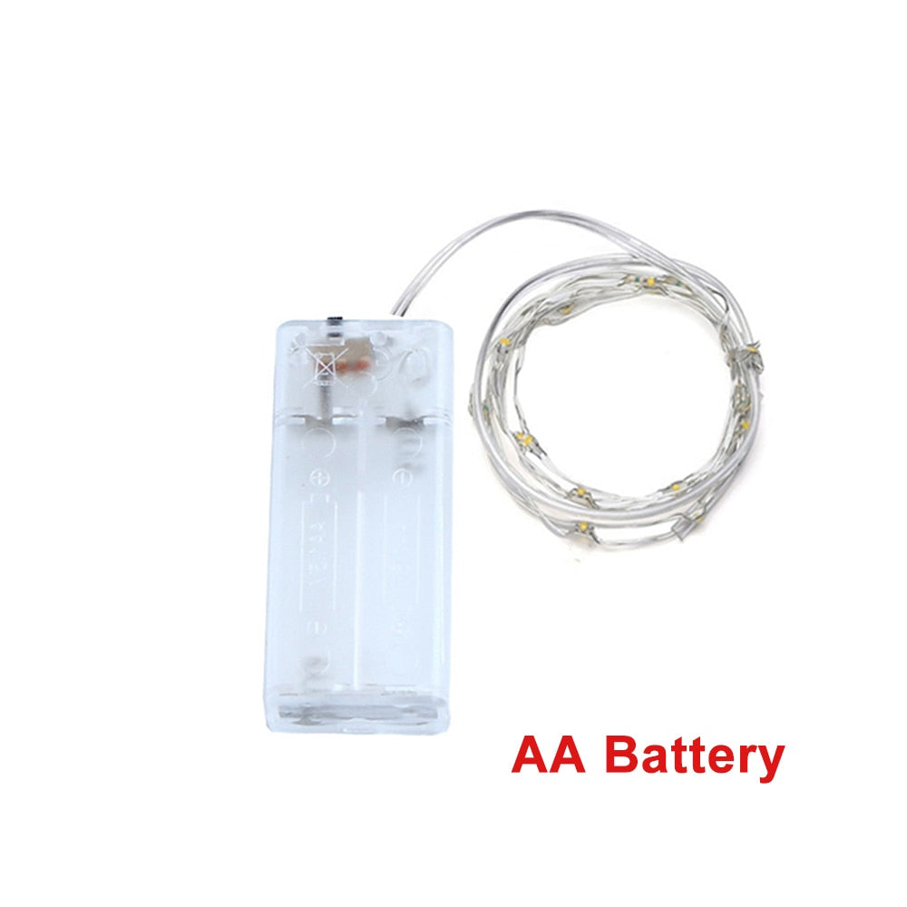 Fairy Lights Copper Wire LED String Lights Christmas Garland Indoor Bedroom Home Wedding New Year Decoration USB Battery Powered