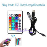 App Smart Bluetooth-compatible Controller LED RGB Controller, 24key IR USB remote  for SMD 2835 5050 RGB LED Strip Lights