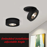 Dimmable LED Embedded Ceiling Down Lamp5W7W9W12W15W Foldable And 360 Degree Rotatable Built in COB Spot Light Recessed Downlight