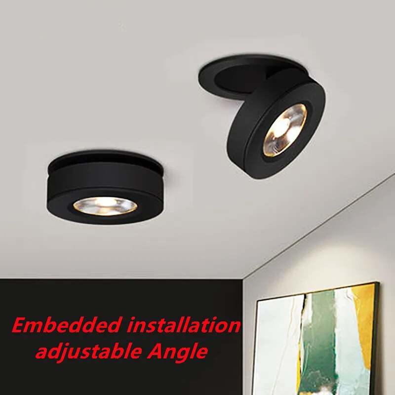 Dimmable LED Embedded Ceiling Down Lamp5W7W9W12W15W Foldable And 360 Degree Rotatable Built in COB Spot Light Recessed Downlight