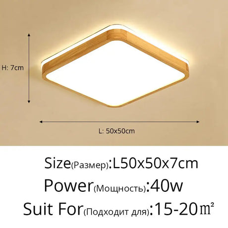 Modern Real Wooden LED Ceiling Lights For Bedroom Aisle Kitchen Dining Living Study Room Wardrobe Foyer Indoor Warm Home Lamps