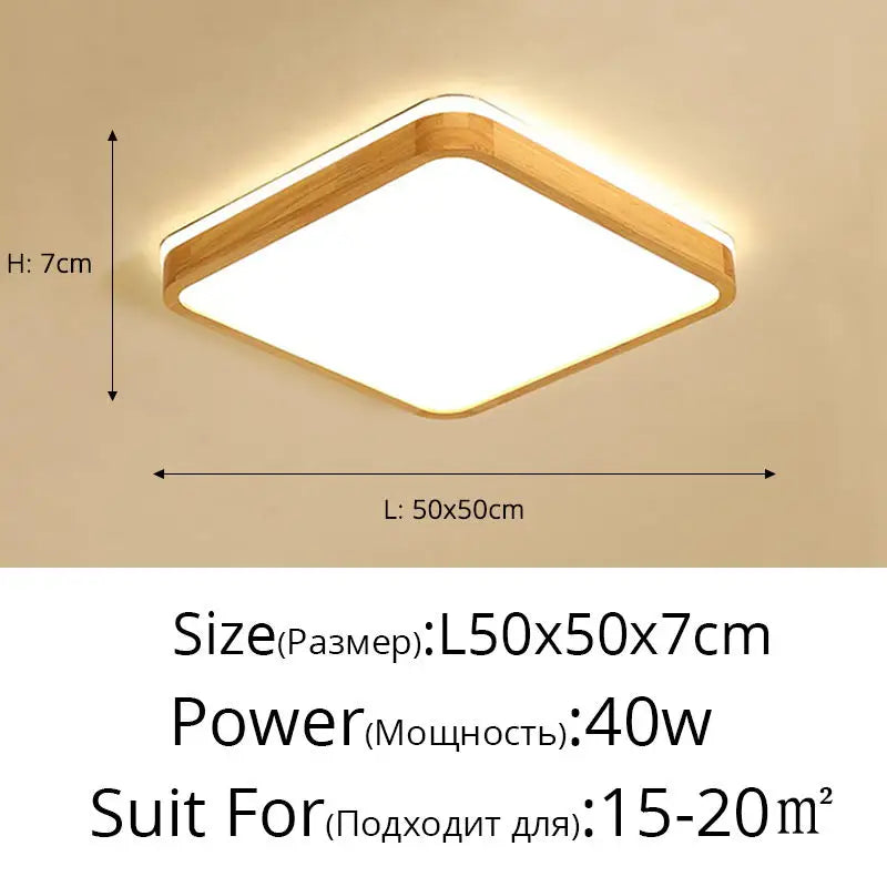 Modern Real Wooden LED Ceiling Lights For Bedroom Aisle Kitchen Dining Living Study Room Wardrobe Foyer Indoor Warm Home Lamps