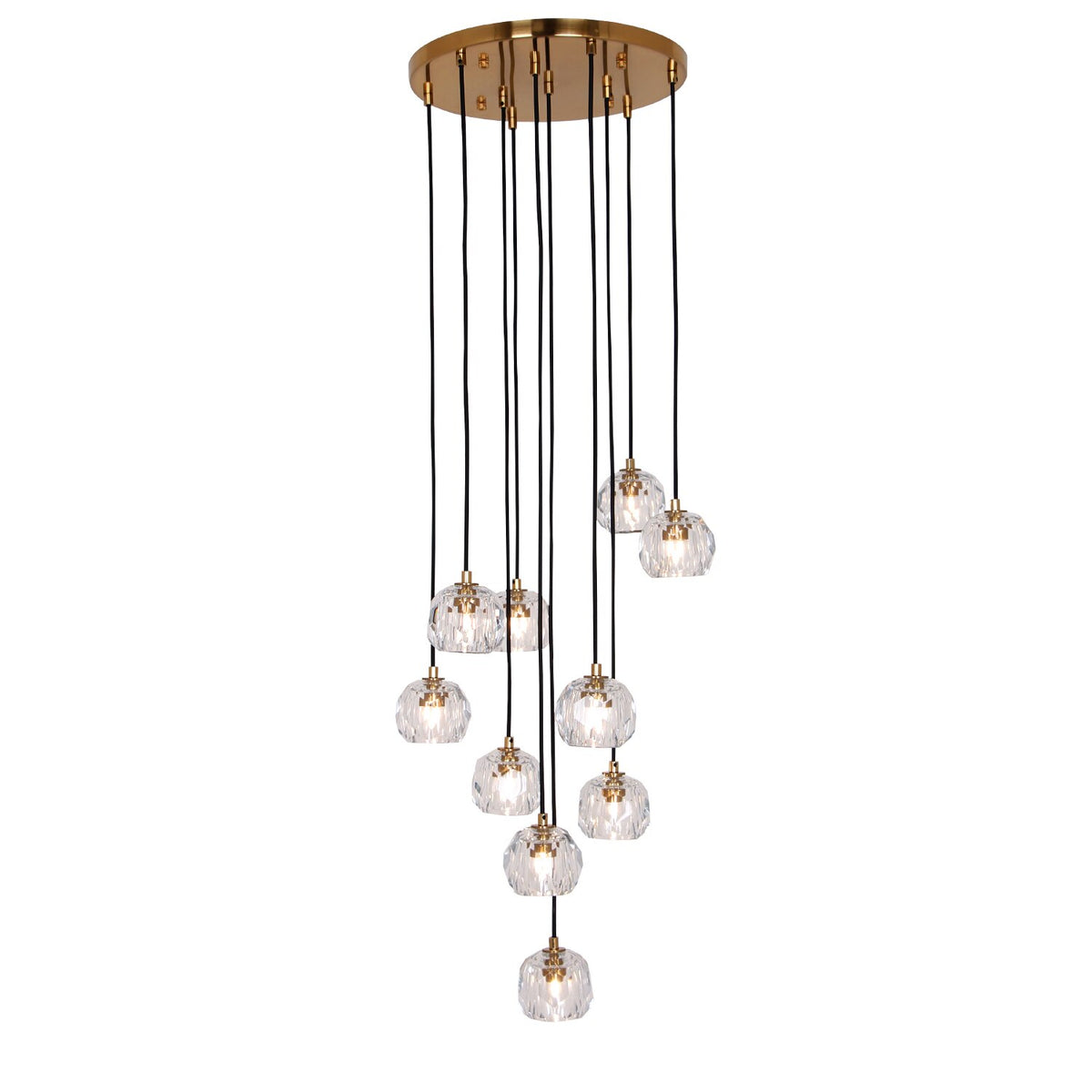 Nordic Luxury Chandelier Stair Lighting Crystal Pendant Light for Kitchen Restaurant Villa G9 Bulb