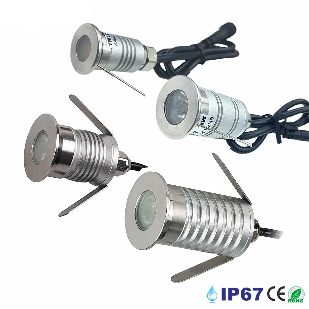 1W / 3W Recessed LED Underground Light (IP67 Waterproof, 12V) - Outdoor Deck & Pathway Lamp