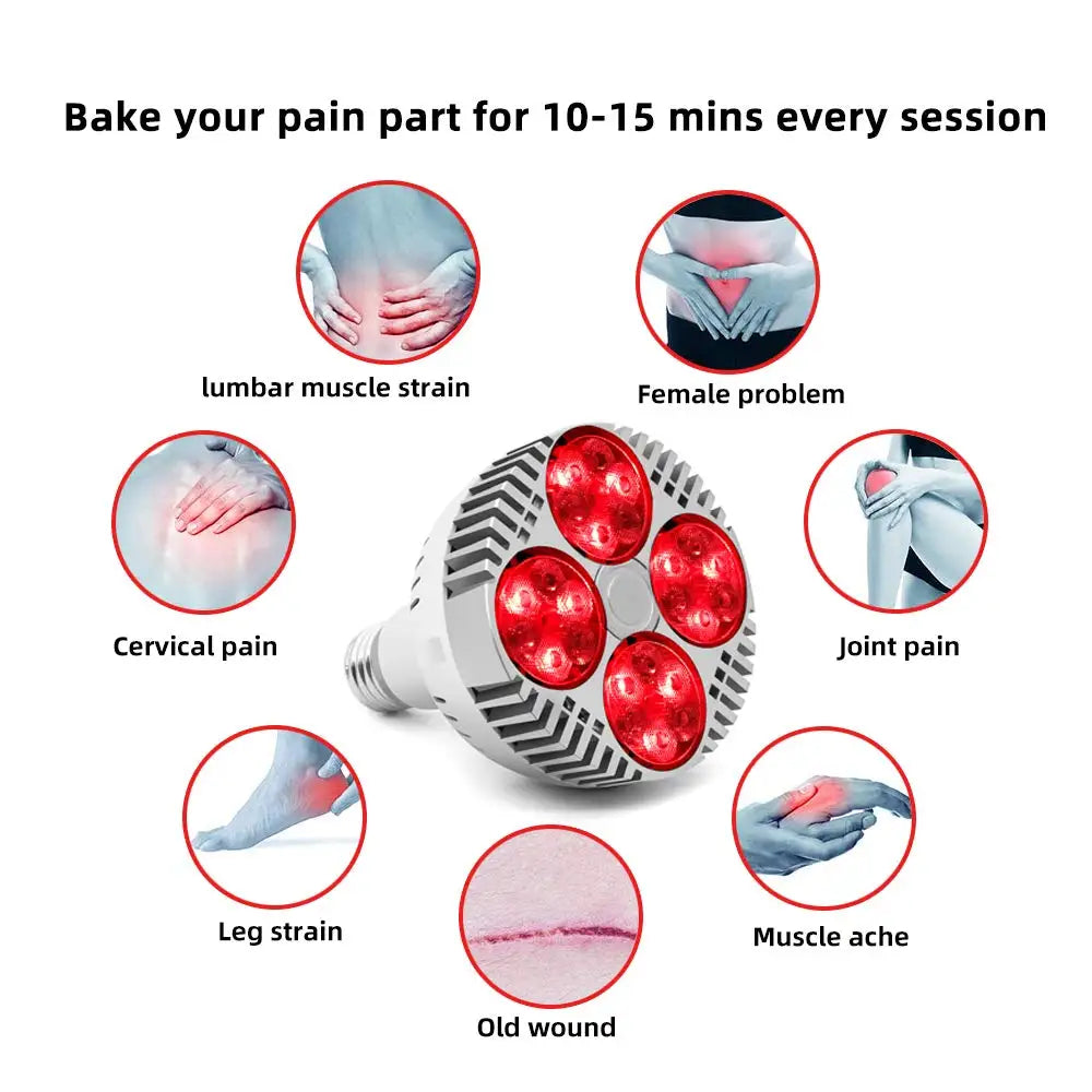 E27 48W Deep Red Light Therapy - LED Grow Light Bulb  660nm Near Infrared 850nm For Flowering Fruiting Grow Spectrum Enhancement Light Therapy