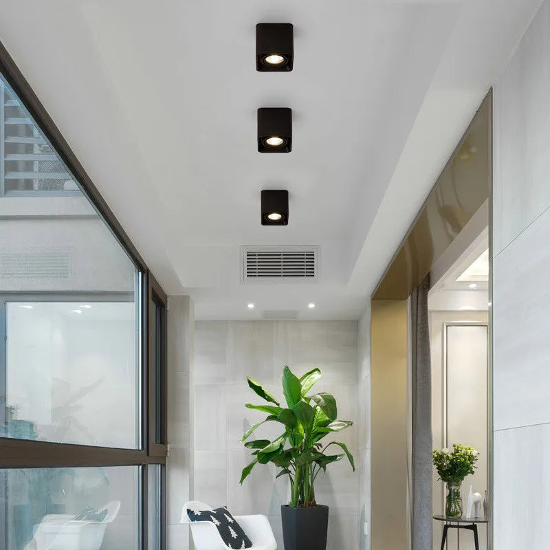 Square Dimmable LED Wall Mounted Downlight 10W 12W 20W COB Spot light Single/Double Head Ceiling Lamp Surface Mounted Down light