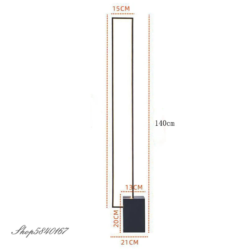 Modern Led Floor Lamp Iron Square Standing Lamp for Bedroom Living Room Art Decors Study Metal Floor Light Fixtures Table Lamp