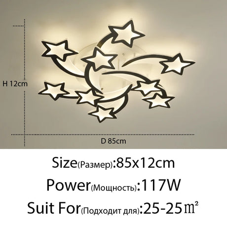 Modern LED Chandelier White/Black Dimmable Indoor Lighting For Bedroom Hall Living Children's Room Acrylic Fixture Lamps