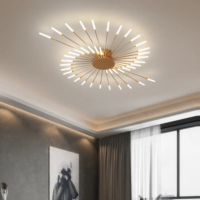 2025 New fireworks led Chandelier For Living Room Bedroom Home chandelier Modern Led Ceiling Chandelier Lamp Lighting chandelier