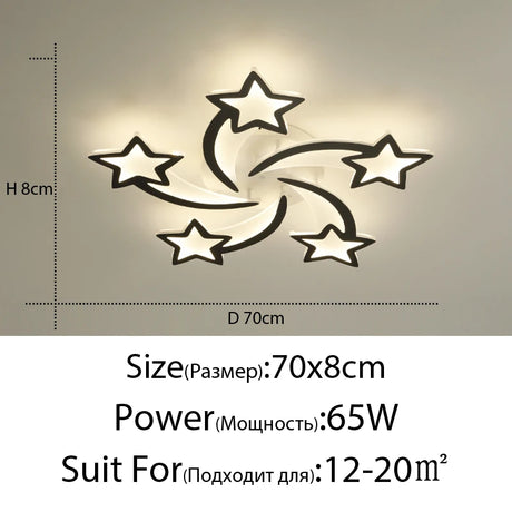 Modern LED Chandelier White/Black Dimmable Indoor Lighting For Bedroom Hall Living Children's Room Acrylic Fixture Lamps