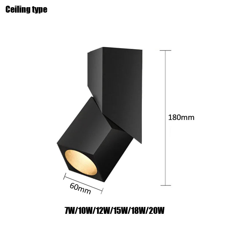 Modern LED Spotlights AC90~260V Led Folding Ceiling lamp 15W 20W Surface Mounted Downlights Lighting Litghts for Bedroom