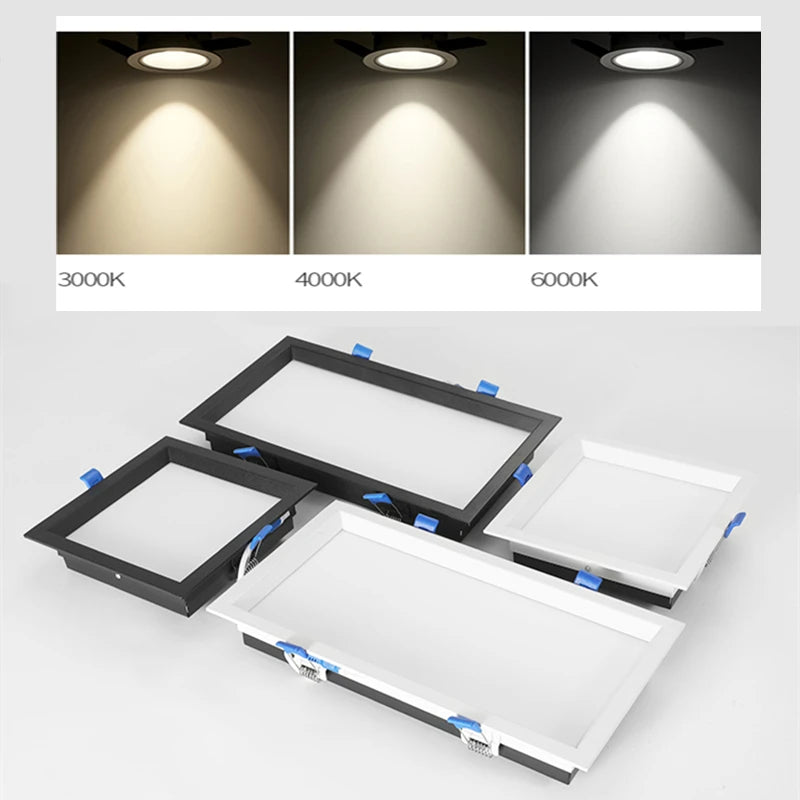 LED panel light dimmable recessed downlight 12W 24W 36W square LED spotlight led ceiling light AC86V-265V home office light