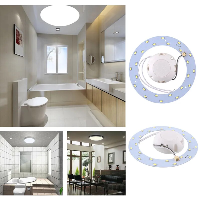 Ring Panel Circle Light 12W 24Leds Round Ceiling Board AC220V SMD 5730 Circular Lamp Pure White For Dining Room Source