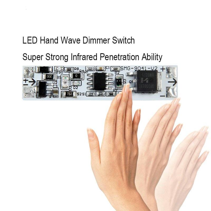 Led Smart Hand Wave Sweep Touch Sensor Simple Dimmer Switch Module 12v Power Controller Pwm Regulator For Strip Light Lamp Pcba