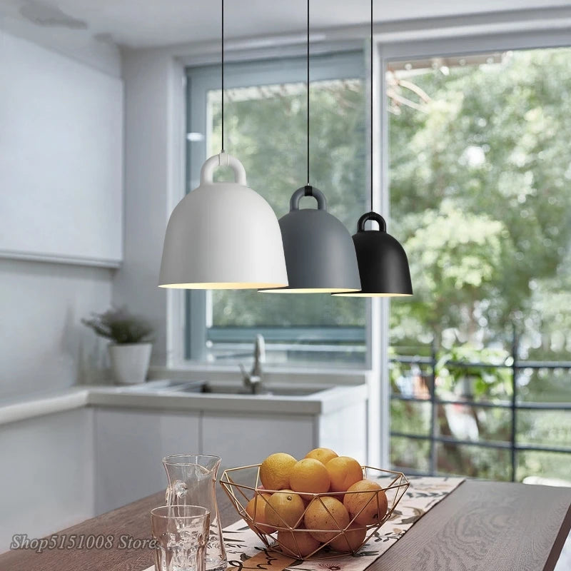 Denmark Bell Shape Pendant Light Modern dining room Hanging lamp Resin Fixtures Living Room Loft Industrial Home Decor's Luminaire