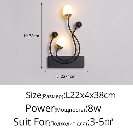 Iron Nordic New Modern LED Wall Lights For Study Living Room Bedroom Bedside Aisle Corridor Porch Lamp Indoor Lighting AC90-260V
