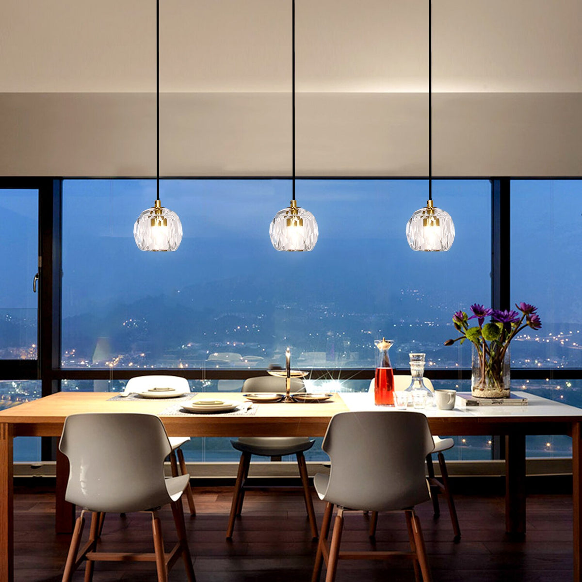 Nordic Luxury Chandelier Stair Lighting Crystal Pendant Light for Kitchen Restaurant Villa G9 Bulb