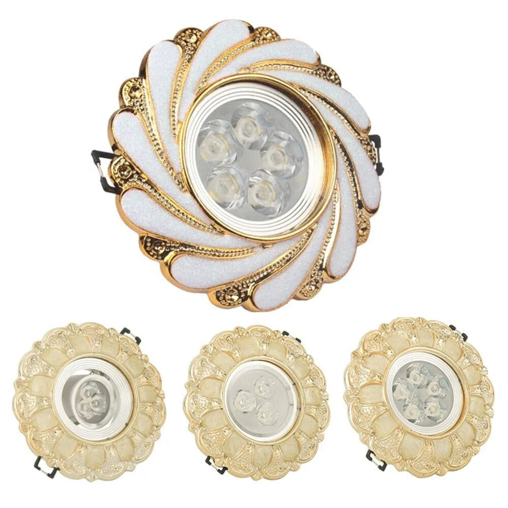 Nordic Modern Spiral Pattern Gold Edge Ceiling Lamp 3W 5W 220V Led Recessed Lights Luxury Home Decoration Kitchen Bedroom Luster