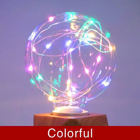 LED Edison String Light Bulb E27 A60 A80 G80 G95 Colorful RGB Lighting Copper Wire Bulb Home Decors Holiday Wedding Night Light