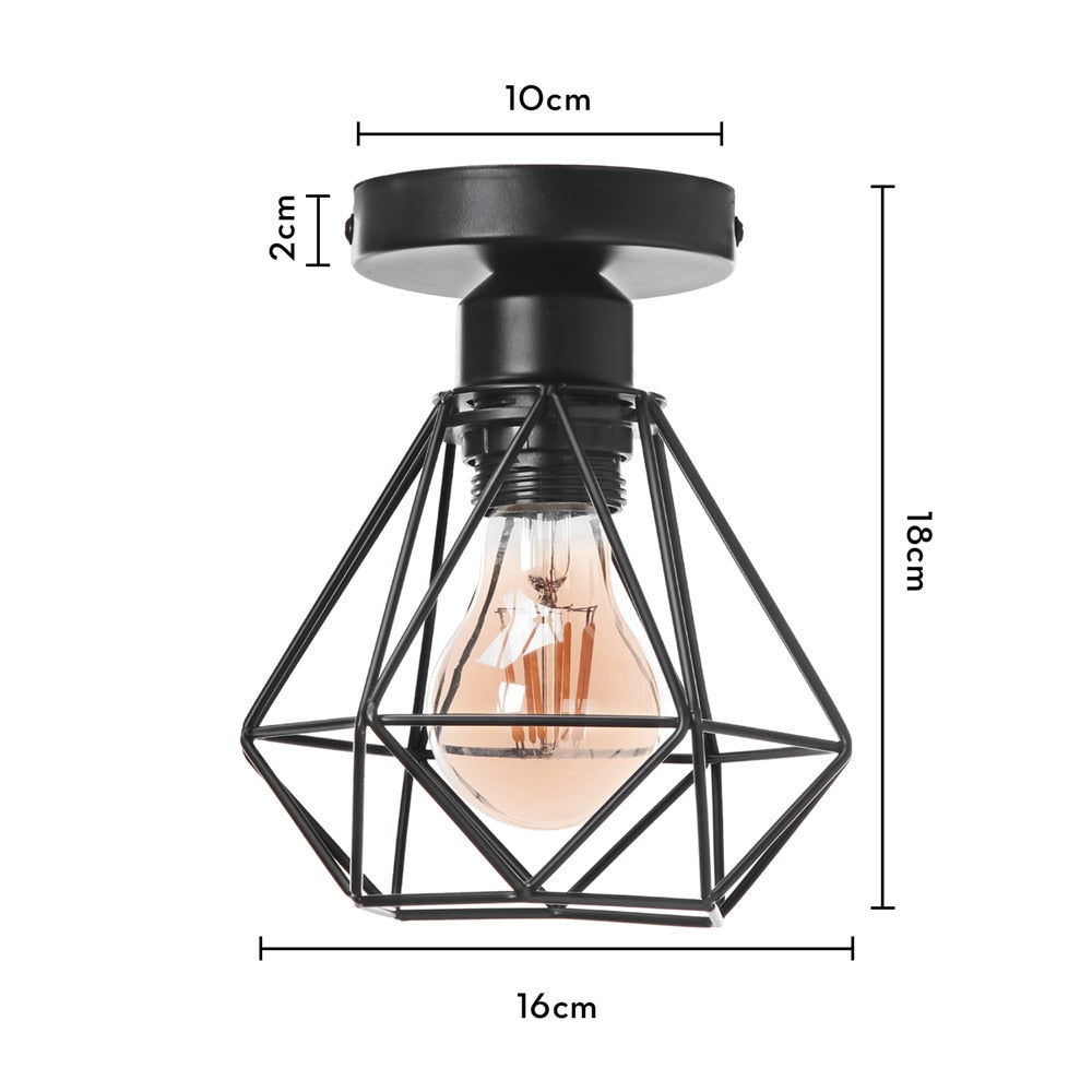 Vintage Pendant Lamp Iron Frame Ceiling Lighting Paint Restaurant Teahouse Chandelier Indoor Wrought Metal Modern Pendant Lights