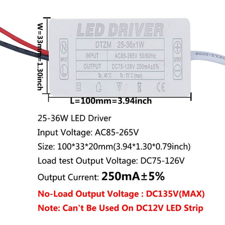LED Driver 300mA 1-3w 4-7w 8-12w 12-18w 18-25w 25-36w LED Constant Current Driver Power Unit Supply For LED Bulb Transformers