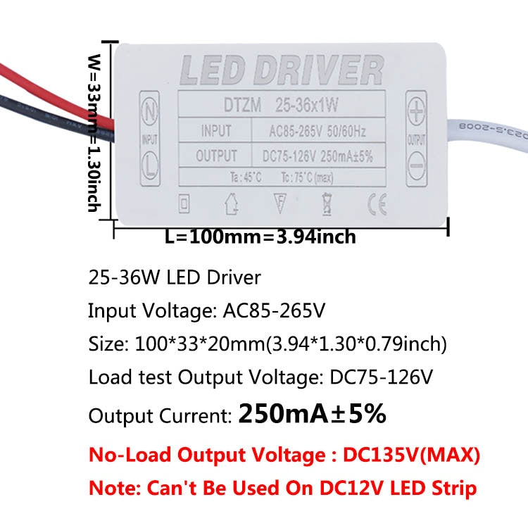 LED Driver 300mA 1-3w 4-7w 8-12w 12-18w 18-25w 25-36w LED Constant Current Driver Power Unit Supply For LED Bulb Transformers