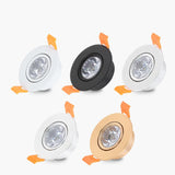 3W RGB LED Recessed Downlight & Spotlight (DC12V / 220V) - Dimmable Cabinet Light with Remote