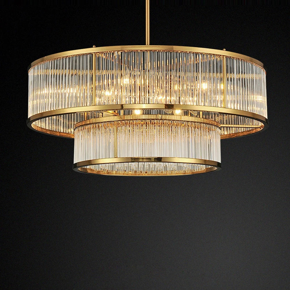E14 LED Retro American Copper Golden Round Linear Pendant Lights.Pendant Light Suspension Luminaire Lampen For Dinning Room
